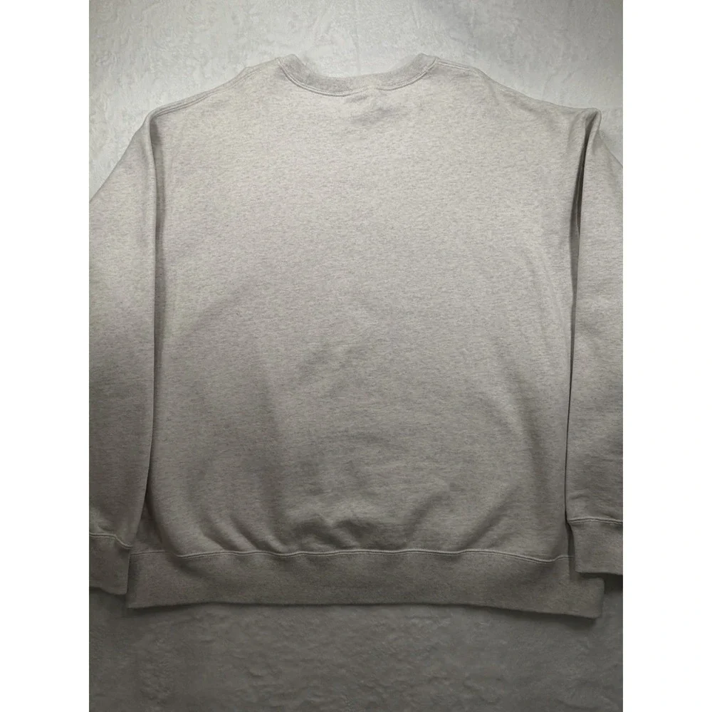 Vintage 90's NIKE White Embroidered Swoosh Crewneck Sweatshirt Size 2XL Gray